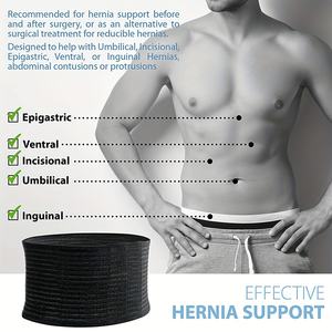 Sabuk pendukung <span class=keywords><strong>Hernia</strong></span> hitam bantalan kompresi yang dapat disesuaikan untuk herpium http://www.lazada.co.id/mega-dalam-telinga nyaman beroda sakit - Product Image 6