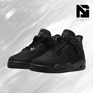 Air Jordan Jordan 4 Retro GS 'Black Cat' 2025 Chaussures de basket en mesh pour garçons, style décontracté, à lacets, respirantes, chaussures pour enfants - Product Image 2