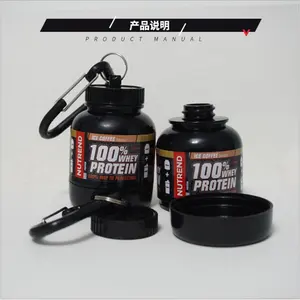 Sıcak satış 30g protein hunisi özel logo BPA FREE toz Containerfor spor Musculation seyahat şişe saklama kavanozları