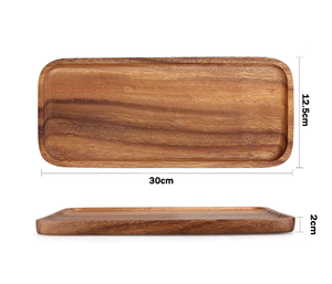 Set of 2pcs Small Rectangular <strong>Wooden</strong> <strong>Tray</strong> Decorative Acacia Wood Appetizer Cheese Platter for Charcuterie Food Bread <strong>Desserts</strong> - Product Image 2