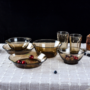 Bát Bộ Đồ Ăn Bằng Thủy Tinh Salad Trái Cây Không Chì Hai Tay Cầm Màu Đỏ Anh Đào Nhà Sản Xuất Tại Nhà - Product Image 3