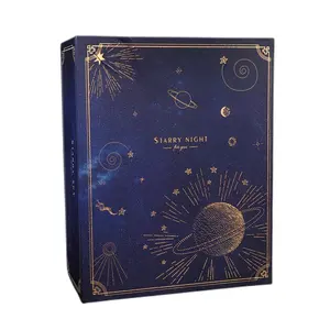 Blue Stars Boxes Shaped Like Books Wholesale Rigid Paper Gift Box With Ribbon For Return Gift
