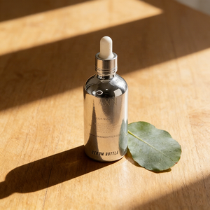 Vente en gros <span class=keywords><strong>de</strong></span> flacons compte-gouttes en verre électro-plaqué <span class=keywords><strong>argent</strong></span>é personnalisés, 20 ml, 30 ml, 50 ml, 100 ml, pour huiles essentielles, sérums, essences, liquides - Product Image 4