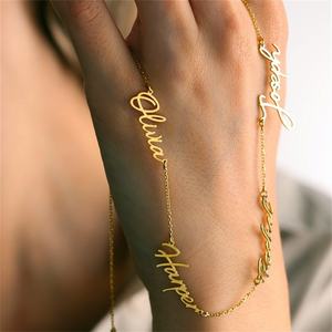 女性定制多重名字项链个性化姓氏不锈钢铭牌项链镀金饰品 - Product Image 5