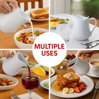 Carafe à lait en porcelaine grande capacité (80 ml, 500 ml, 1000 ml) avec poignée, écologique et classique – Vente chaude
