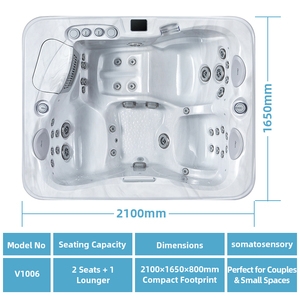 Spa de jardin VIRLUX Med pour couples avec cascade et lumières chromothérapeutiques pour une évasion intime et une relaxation en plein air - Product Image 2