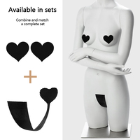 Culottes adhésives invisibles en forme de cœur, taille basse, respirantes et confortables pour femmes