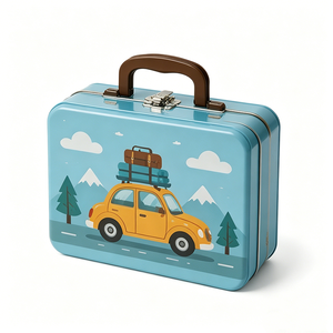 Boîte en métal à couvercle ouvrable personnalisable, impression OEM, emballage carré en métal, artisanat écologique pour cartes, puzzles, cosmétiques, rangement de cadeaux - Product Image 1