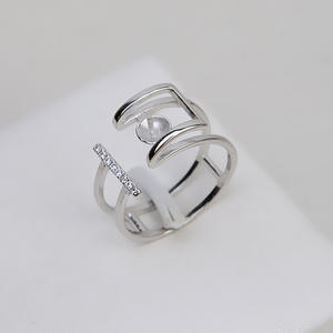 Bague ajustable en argent S925, taille 6-7, avec support vide pour perles et cristaux DIY, accessoires 98 - Product Image 2