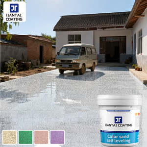 Revestimiento autonivelante de arena epoxi coloreada para pisos, uso en interiores y exteriores, pintura para pisos de cemento resistente al desgaste. - Product Image 1
