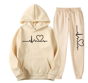 Completo da <span class=keywords><strong>uomo</strong></span> in pile con cappuccio Autunno Inverno 2026, Tuta sportiva trendy con motivo a cuore, <span class=keywords><strong>Abbigliamento</strong></span> casual da <span class=keywords><strong>uomo</strong></span> taglie forti - Product Image 6