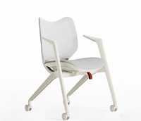 Chaise de formation pliable avec tablette d'écriture, roulettes silencieuses pour salle de classe, salle de séminaire, sièges commerciaux silencieux