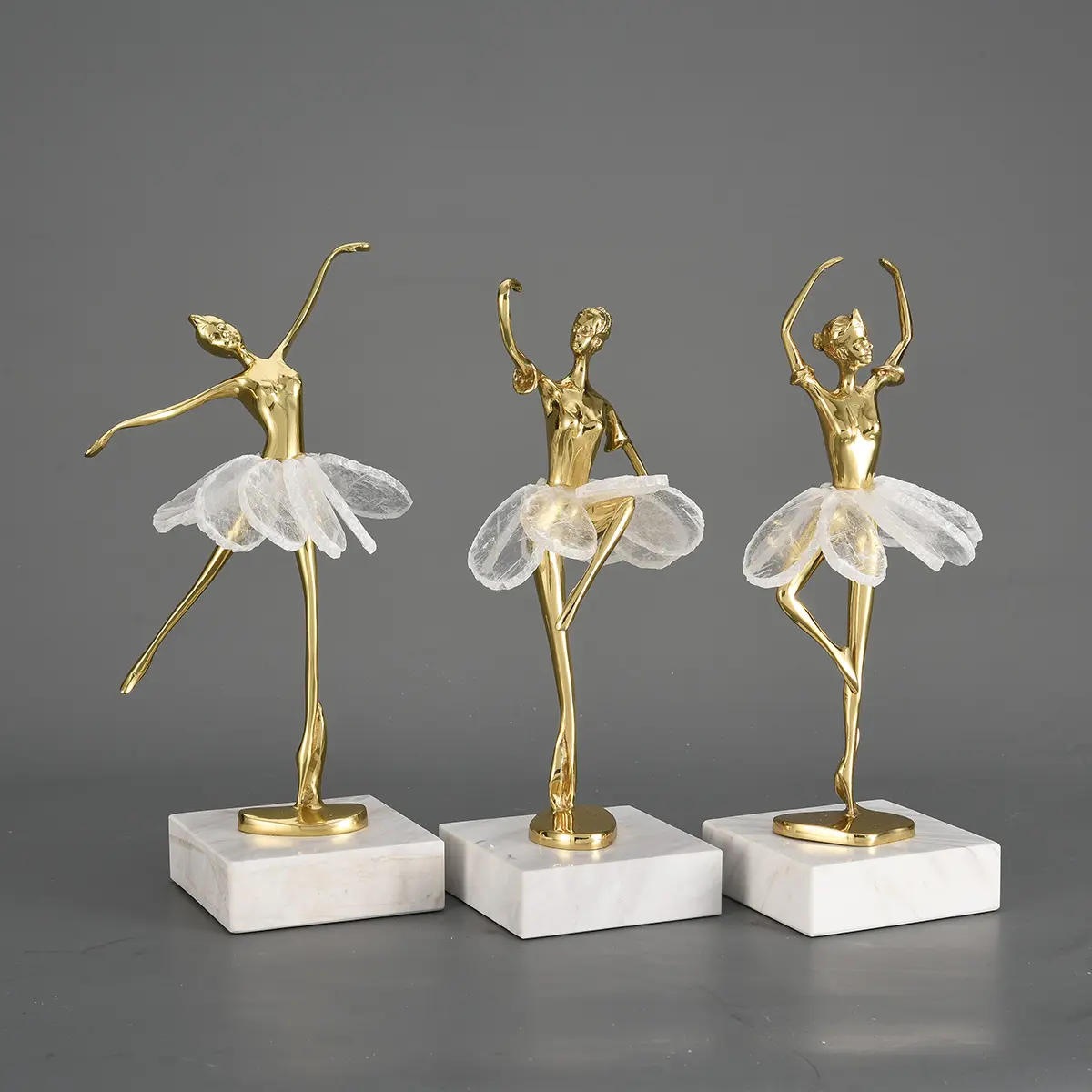 Kristal Kuningan Menari Balet Wanita Mewah Modern Patung Hadiah Ulang Tahun Valentine Set Dekorasi Desktop