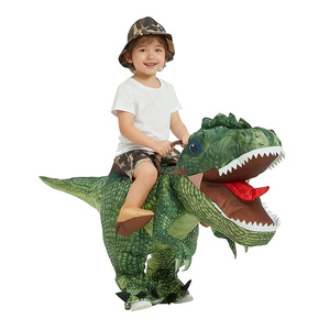 Divertido Disfraz de Dinosaurio Inflable para Familias, Disfraz de Mascota Animatrónica de Dinosaurio T-Rex Raptor para Adultos, Ideal para Cumpleaños - Product Image 2