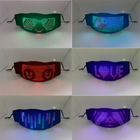 Costume d'Halloween Masque lumineux LED Cyberpunk Demi-visage LED Masque flash lumineux Masque LED contrôlé par l'application