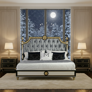 Cama King Size Tapizada en Madera de Caoba Sólida de Primera Calidad, Muebles de Dormitorio Modernos y Clásicos de Lujo para Apartamento, Hechos a Mano en Indonesia para Exportación - Product Image 5