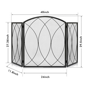 Zhongpin Heavy Duty Chimenea Guardia 3 Panel Diseño atractivo Ecológico Fireguards Cubierta de malla Pantallas de chimenea plegables - Product Image 2