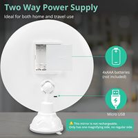 Miroir de Maquillage Grossissant à LED 20X avec Interrupteur Tactile, Intensité Réglable, Portable, Rotation à 360°, Pliable, Ventouse Puissante en Gel
