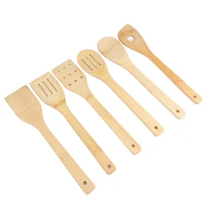 Juego de utensilios de cocina de madera de bambú para cocina casera, espátula, cuchara, accesorios de cocina, juegos de herramientas de cocina