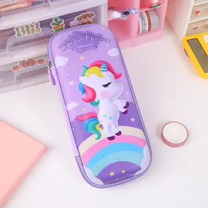 3D Unicorn Pencil Cases EVA Pink Pen Bag for School Girl Kawaii Stationery  Storage Gift Box Rulers Pouch Eraser Holder Aesthetic