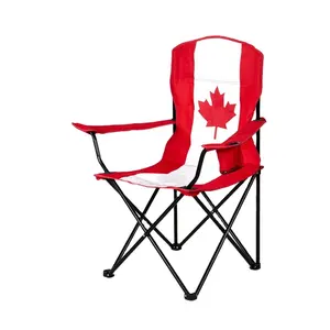 Toptan düşük fiyat plaj sandalyesi ulusal ülke katlanır sandalye kanada bayrağı kamp sandalyesi