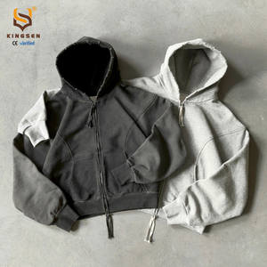 OEM Manufacturer Summer Oversized Zip Hoodies <b>Men</b> Streetwear Custom Fleece Baggy Regular Sleeve <b>Pullover</b> Hoodie Embroidered 100% - Product Image 1