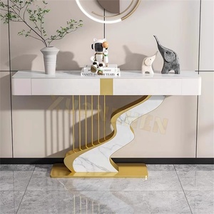 Xuanzhen nhà máy trực tiếp phòng khách đồ nội thất bằng đá cẩm thạch vàng giao diện điều khiển bảng sang trọng hiện đại lối vào bảng giao tiếp với ngăn kéo - Product Image 5