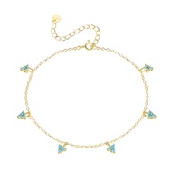 Ensemble de bijoux Daidan plaqué or Trendy 925 Silver Triangle Charm Turquoise Parures de bijoux