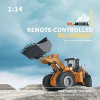 Weili 14800 1:14 Bulldozer électrique télécommandé en métal, modèle de véhicule d'ingénierie, jouet de simulation