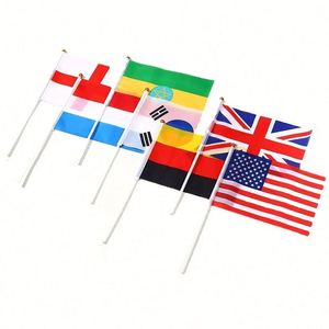 Factory Custom Hand <b>Flag</b> Polyester Free Design Printing <b>Flag</b> Wholesale Country Hand Shaking Stick <b>Flags</b> for Festival - Product Image 1