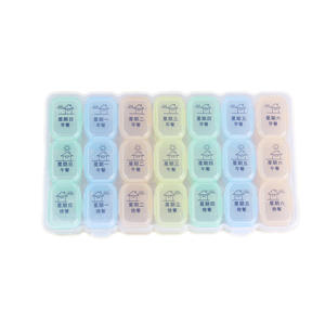 Pastillero Portátil Premium de 28-21 Compartimentos, Caja de Pastillas de Plástico PP y ABS, Almacenamiento para 7 Días, Forma Rectangular - Product Image 6