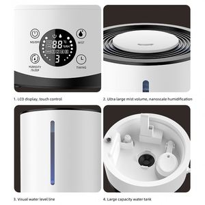 Hot Sale Touch Screen Smart Essential Oil Diffuser Humidificador Cool Mist Ultrasonic Top Filling 5L Air <b>Humidifier</b> - Product Image 6