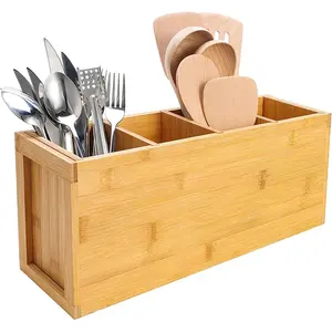 竹制餐具架4节厨房餐具架台面烹饪餐具架收纳器