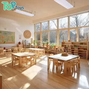 Ensemble de meubles en bois pour crèche et jardin d'enfants fournisseur en gros de meubles pour garderie d'enfants conception de solution unique