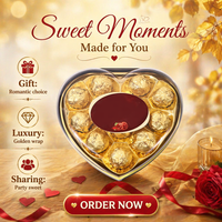 Cadeaux de chocolat de la Saint-Valentin de qualité supérieure en gros, chocolats aux noix en forme de cœur, collations romantiques de luxe