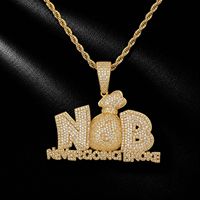 Collier Pendentif Sac d'Argent Bling Bling avec Symbole Dollar, Micro-Pavé de Zircons Cubiques, Style Hip Hop Iced Out, Bijou de Cou Unisexe pour Rappeur, Vente en Gros