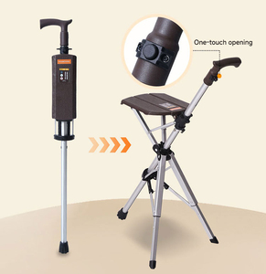 Bastón Plegable de Aluminio con Asiento, Bastón <span class=keywords><strong>para</strong></span> Caminar con un Solo Botón, Taburete Ligero y Portátil <span class=keywords><strong>para</strong></span> Personas Mayores - Product Image 5