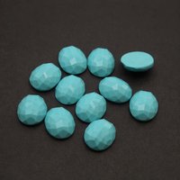 Turquoise synthétique bleue ovale à facettes plates sans ligne 16x12mm pour la fabrication de bijoux