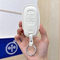 Housse de clé Audi et étui porte-clés avec support pour clés intelligentes, style professionnel en cuir, piles non incluses, pour modèles Audi