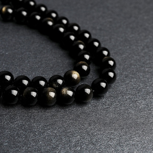 Natural Stone <strong>Black</strong> Obsidian Round Loose <strong>Beads</strong> 15" Strand 4 6 8 10 12 14MM Pick Size for Jewelry Making - Product Image 3