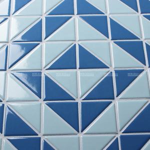 <span class=keywords><strong>Hotel</strong></span> Villa Project 2 "Patrón de triángulo geométrico <span class=keywords><strong>Blu</strong></span> Mixto Antideslizante Piscina Azulejo Piso Diseño de mosaico de cerámica - Product Image 2