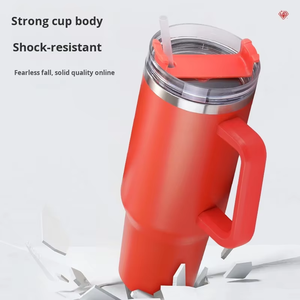 Cá nhân logo cách điện cốc Cà Phê Cốc thép không gỉ cup với xử lý và rơm cho cắm trại và đi bộ đường dài - Product Image 5