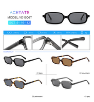 Acétate Lunettes de soleil polarisées de haute qualité Mode Carré Vintage Logo personnalisé TAC Verres polarisés Lunettes de soleil de luxe Unisexe