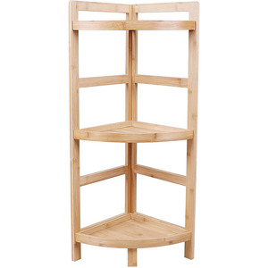 Bamboo Three-Tier <strong>Corner</strong> <strong>Storage</strong> Organizer Tall Display Shower Shelf <strong>Corner</strong> <strong>Unit</strong> - Product Image 2