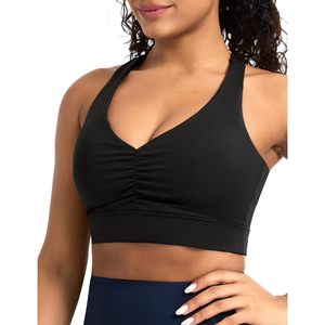 Sujetador deportivo con espalda cruzada para mujer, tirantes anchos, almohadillas extraíbles, top corto para entrenamiento y yoga - Product Image 2