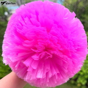 Nouveaux pompons de cheerleading écologiques en néon rose personnalisables de 4/3,5 pouces pour les compétitions de cheerleading Allstar et les événements de danse - Product Image 2