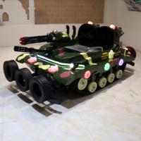 Voiture électrique de divertissement pour enfants, type char d'assaut, avec carrosserie en FRP renforcé, certifiée CE, pour usage commercial dans les centres commerciaux, les sites touristiques et les aires de jeux extérieures
