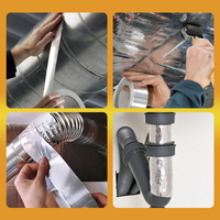 Ruban adhésif en aluminium isolant argenté, ruban adhésif haute résistance pour conduites, conduits de sèche-linge et systèmes de climatisation
