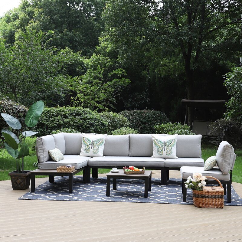 Hot sale garden sofa set  outdoor furniture sofa aluminum patio sofa set with cushion