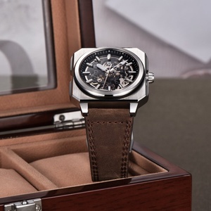 Montre de luxe mécanique automatique pour homme PAGANI Design 1791, cadran squelette carré, bracelet en cuir, acier inoxydable, verre saphir - Product Image 5